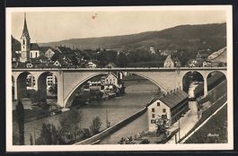 Baden, Fussgänger auf der grossen Brüc