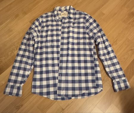 Hollister Herren Hemd, blau-weiss kariert, Grösse M - Top!