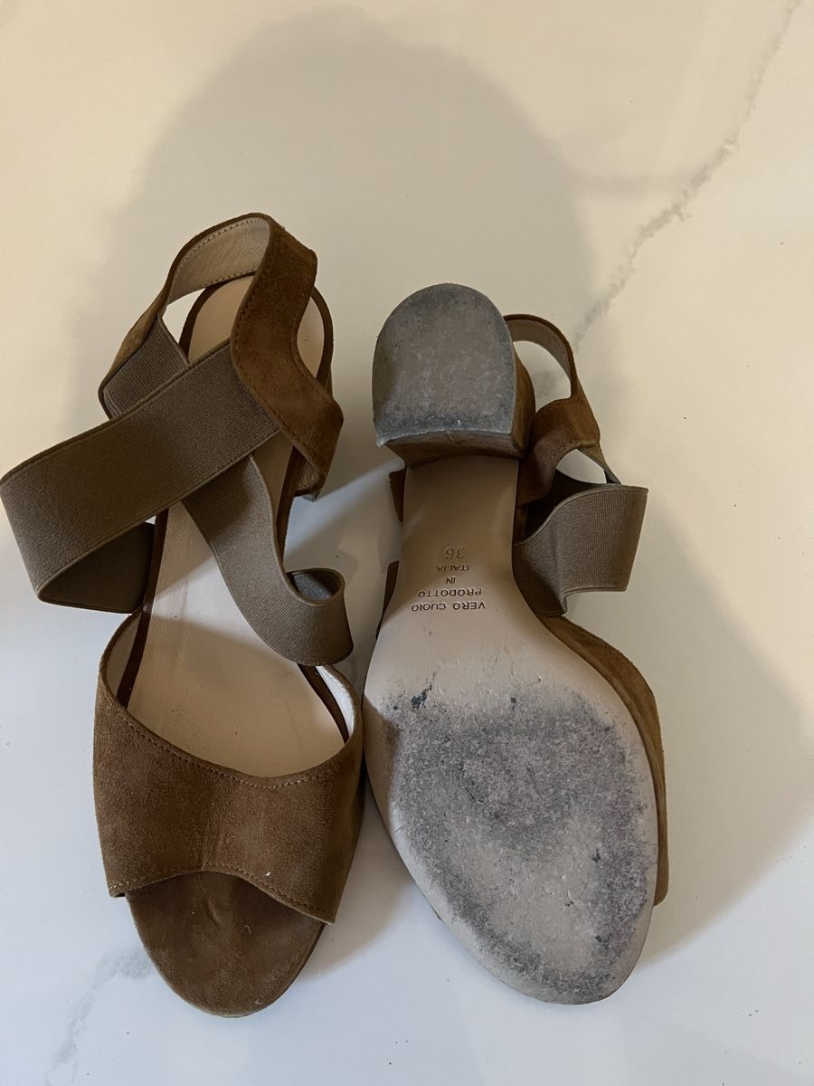 Scarpe da donna: Sandalo marrone scamosciato – Usato da Sonvico venduto da gborella 1