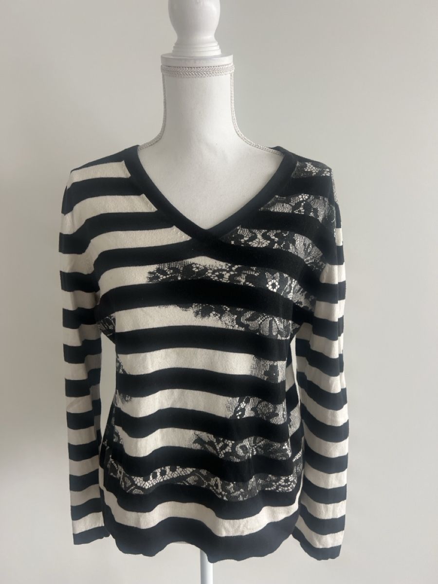 Maglioni & Felpe: Schöner Pulli, gestreift mit Spitzenmuster, Gr. 40/42 – Usato da Uetikon am See venduto da Sarahm76 2