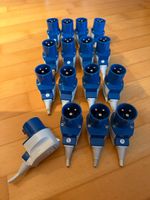 Stecker CEE16/6 230V blau gewinkelt Mennekes