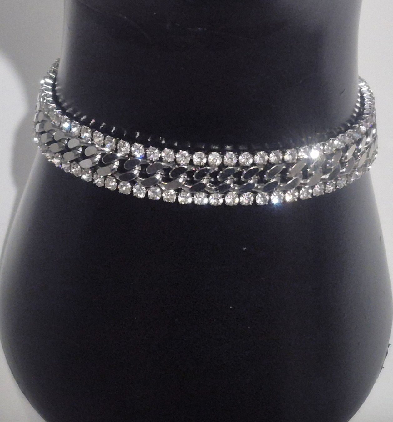 Bracelets: Bracciale catena con strass argento 18+5cm – Neuf (Voir description) à Giubiasco par Stefaniav 1