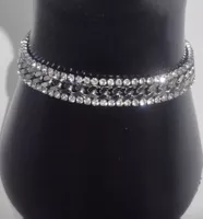Bracciale con strass color argento 18+5cm