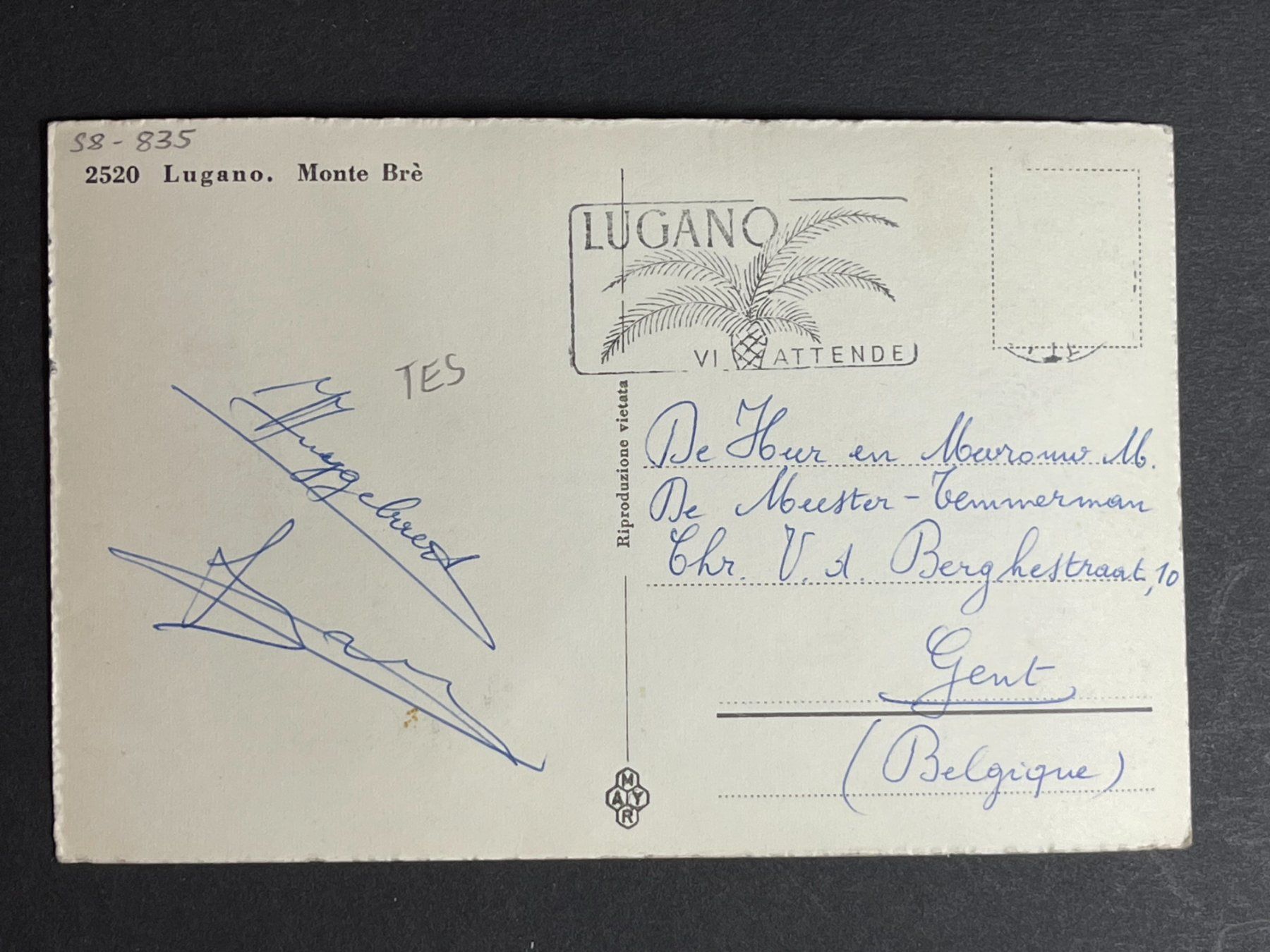 Ansichtskarten: Lugano, Monte Bré – Gebraucht aus Steg VS von _vinci_ 1