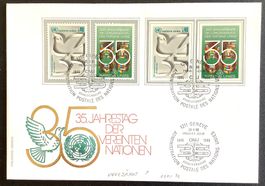 1980 UNO Genf - 35 Jahre Einzelwerte aus dem Block Ungezähnt