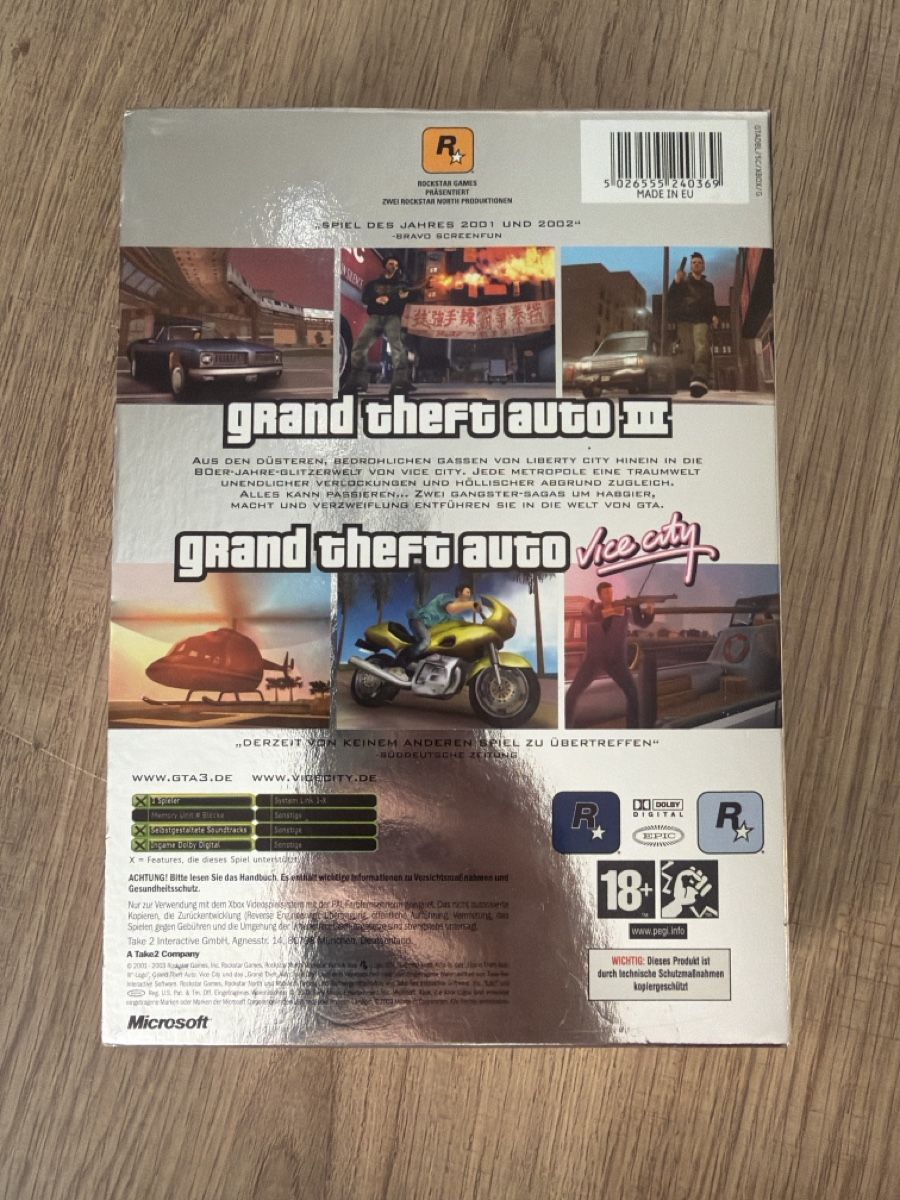 Giochi: Grand Theft Auto 3 + Vice City Xbox  – Usato da Hagendorn venduto da masterchieff 1