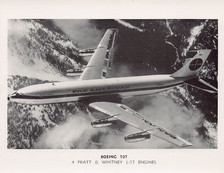 Cartoline postali: Boeing 707 - 4 Pratt & Whitney J-57 Engines – Usato da Frauenfeld venduto da POML