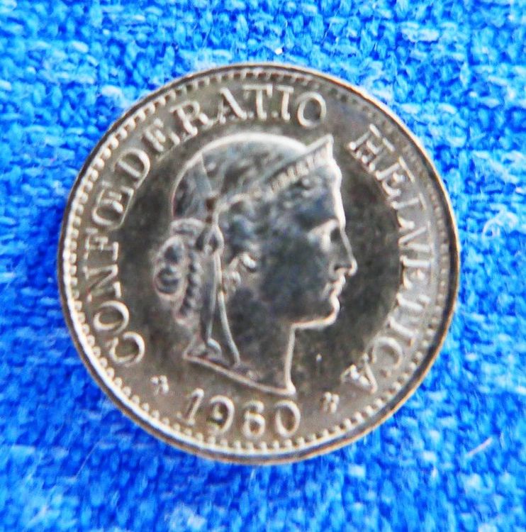 Tutti le monete: 7 x 10 Rappen den Jahren 1955/1957 (3x)/1958/1960 und 1962 – Usato da Glattpark(Opfikon) venduto da Latouret 7