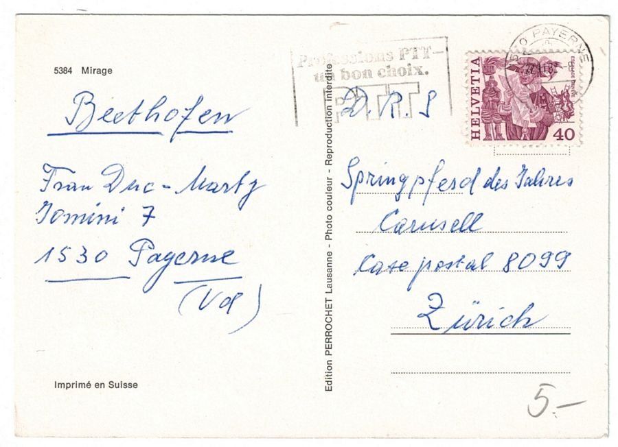 Cartoline postali: Mirage, gelaufen 1982, Militär – Usato da Frauenfeld venduto da POML 1