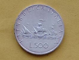 Italien 500 Lire "Caravelle" 1980 Silber **kleine Auflage**