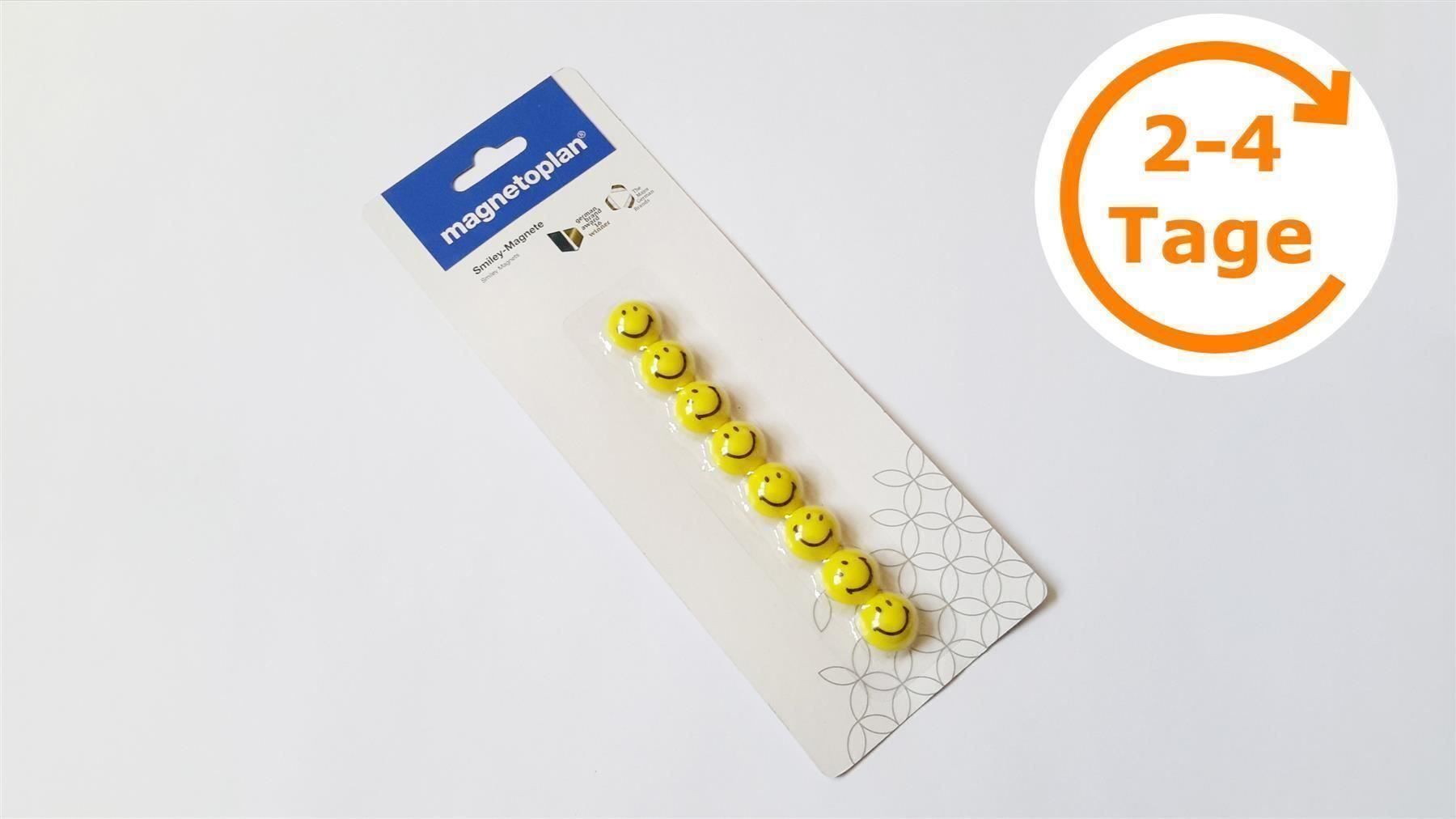 Magnete: Magnete Smiley 8 Stück, 20 mm – Neu und originalverpackt aus St. Gallen von cointec