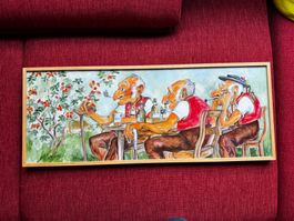 Kalenderblatt Appenzeller Bauern gerahmt von Martin Synacek