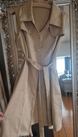Sommerlicher Blusen-Jumper, Beige, Knöpfe, Grösse S