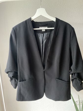 H&M Blazer Schwarz Gr. 44 - gefüttert, 2 Seitentaschen