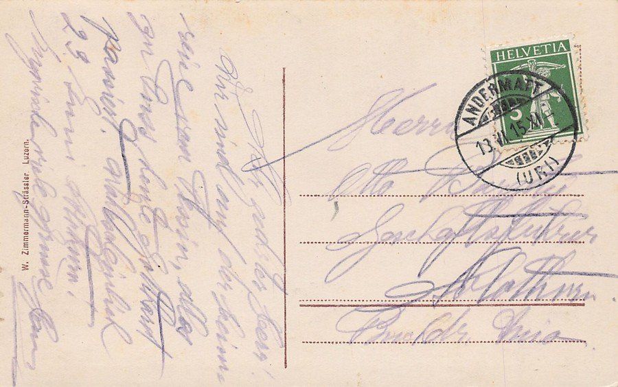Ansichtskarten: Gotthard-Hospiz, gelaufen 1915 – Gebraucht aus Frauenfeld von POML 1