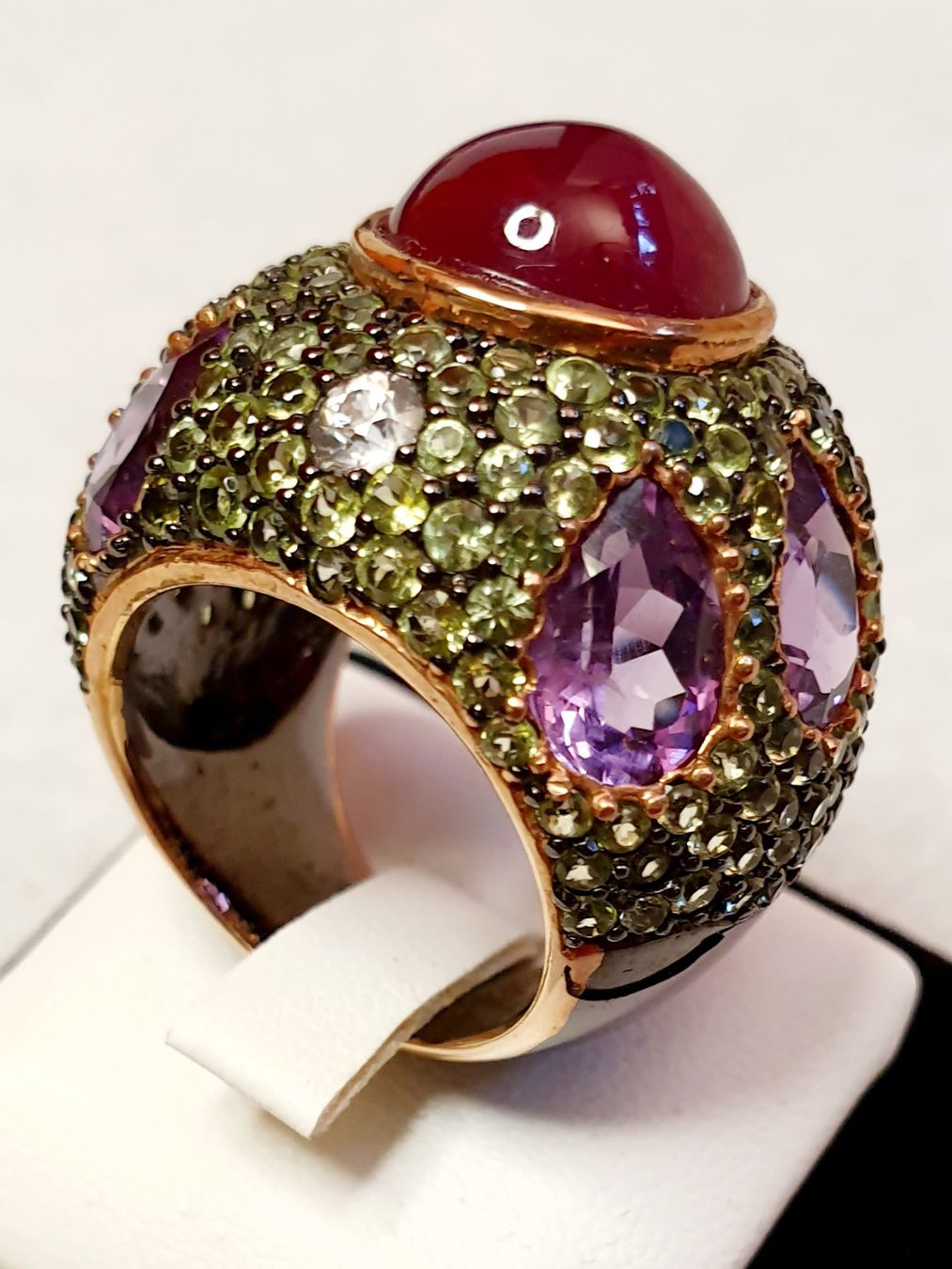 Anelli: Edler Ring mit Rubin, Amethyst, Peridot – Nuovo (secondo la descrizione) da Zürich venduto da Bieter04 7