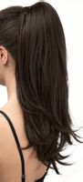 Pferdeschwanz Klammer schwarzbraun Neu ca 45cm Haarteil (2)