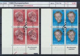 1985 "Europamarken", Viererblock, ET - Stempel