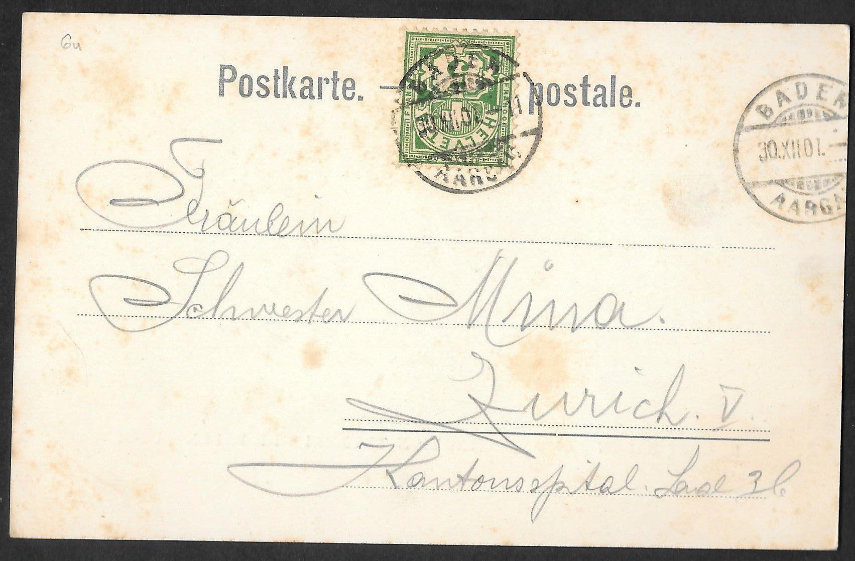 Cartoline postali: Baden Teilansicht mit Bäderhotels – Usato da Olten venduto da clotaldi 1