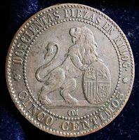 SPANIEN 5 CENTIMOS 1870