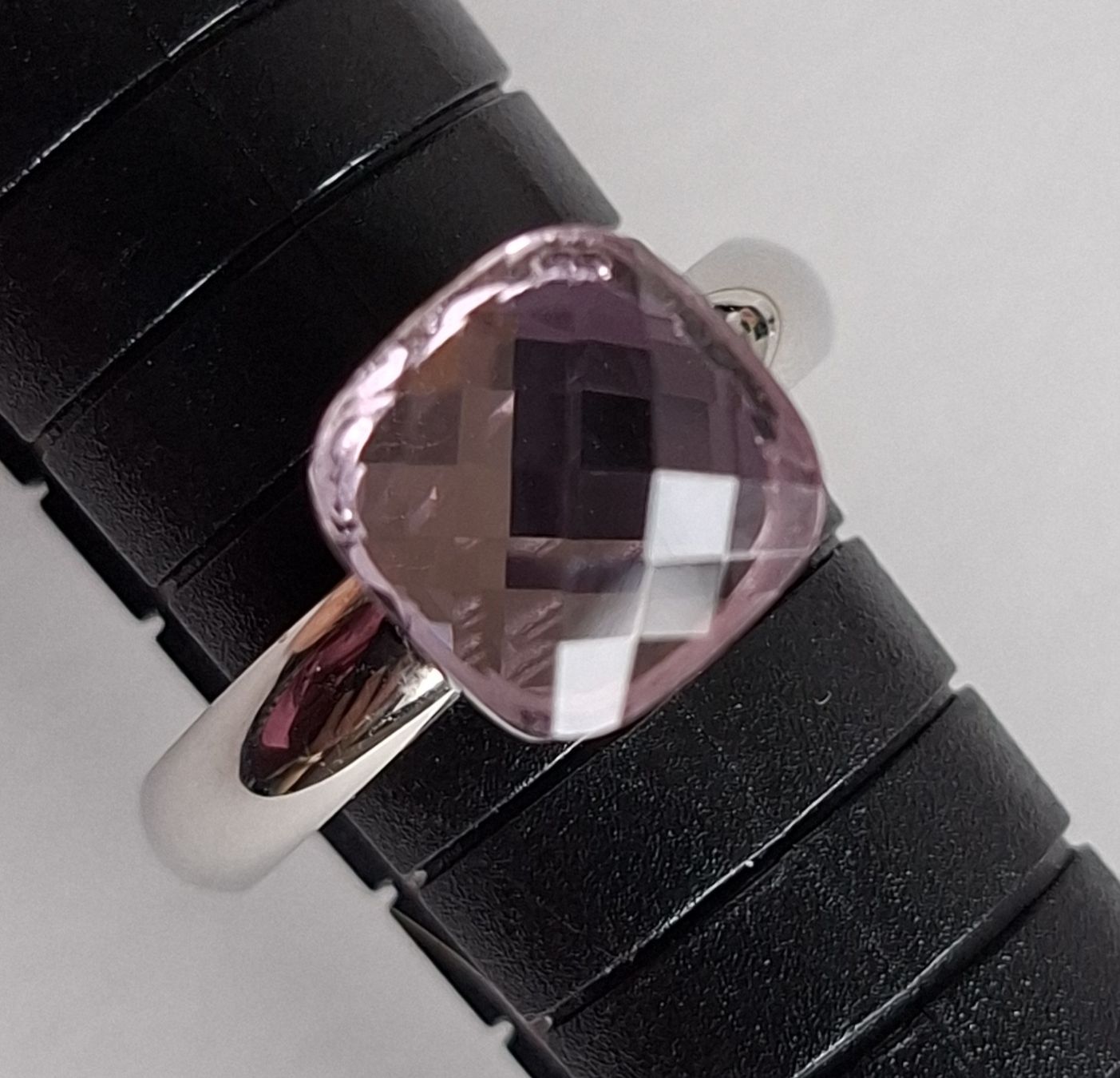Anelli: Ring Edelstahl rosa Stein Nudo Schliff Gr. 52 – Usato da Barzheim venduto da spitz01 1