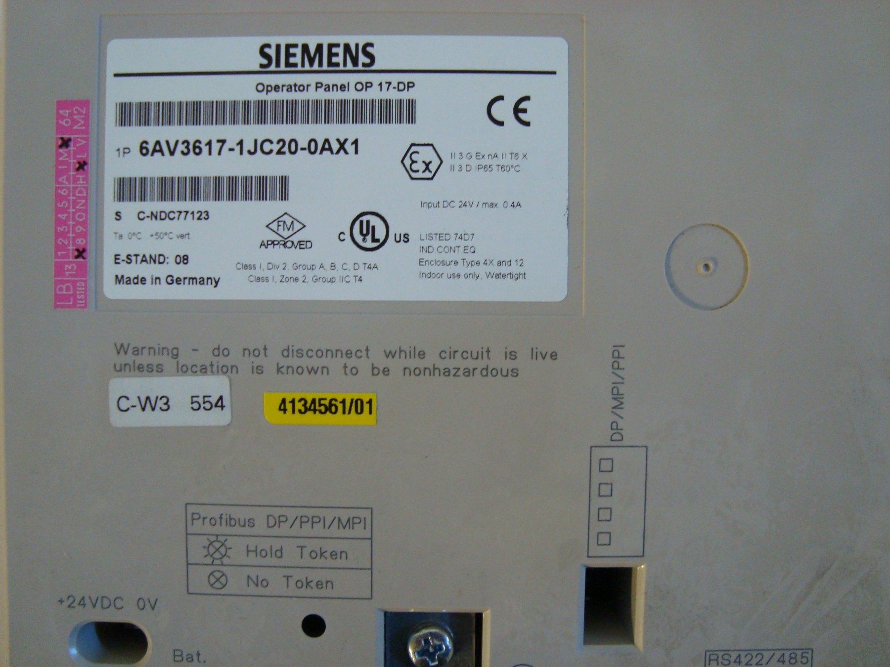 Siemens Steuerung: Siemens Operator Panel OP17 - DP  6AV3617-1JC20-0AX1 – Neu (gemäss Beschreibung) aus Basel von jum_2z69 2