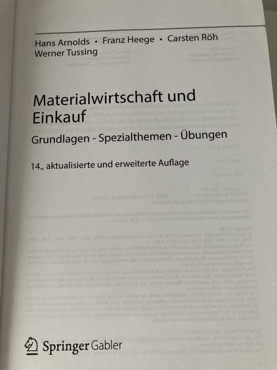 Libri: Materialwirtschaft und Einkauf – Usato da St. Niklausen LU venduto da sterala 2