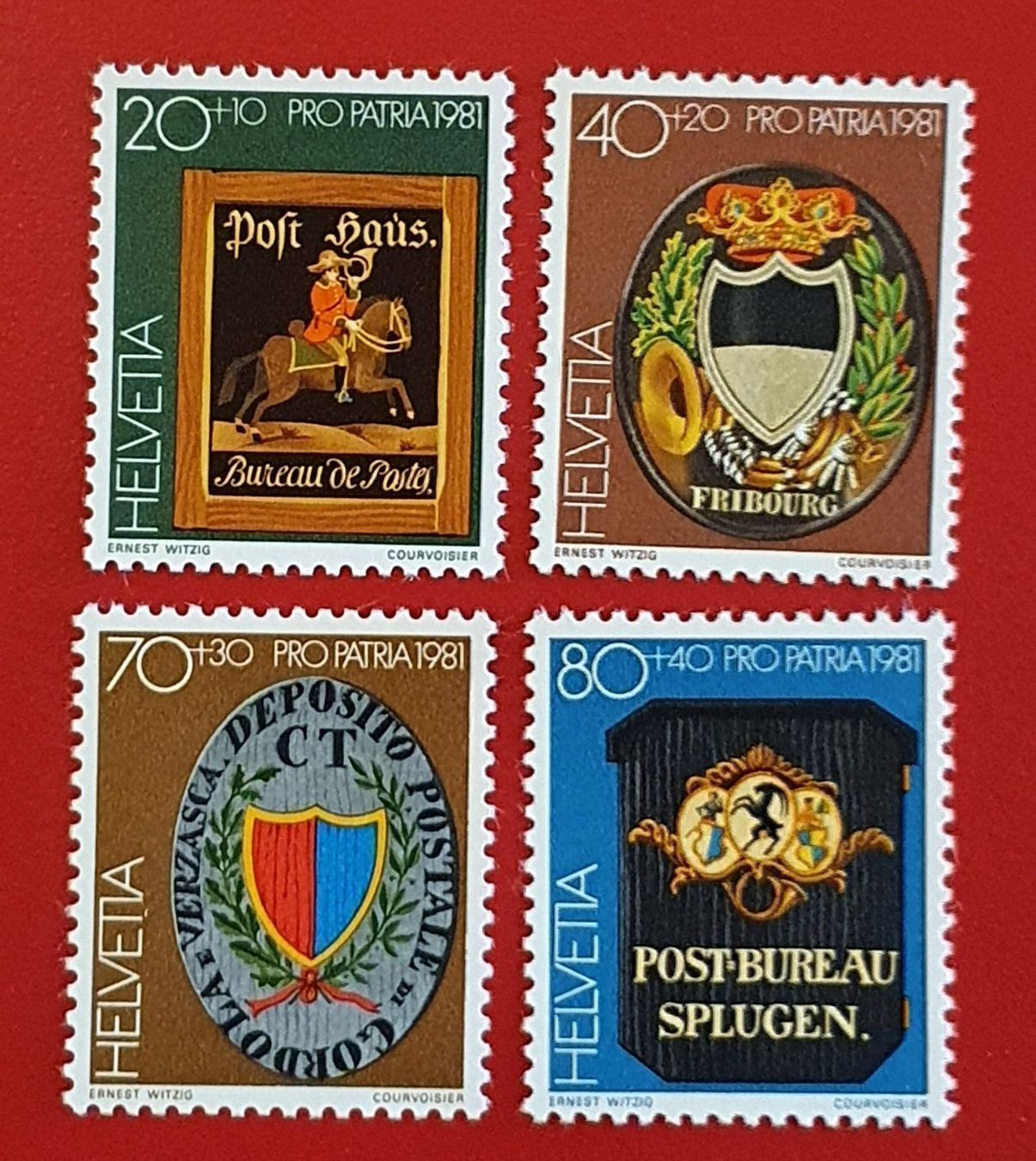 Tutti i francobolli: PRO PATRIA SATZ 190 - 193 1981** POSTFRISCH – Nuovo (secondo la descrizione) da Düdingen venduto da Quartierstrasse