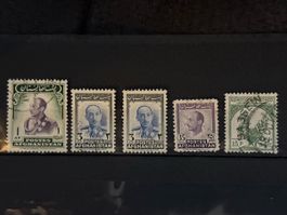 Lot de 5 timbres Afghanistan 1, 3, 35 AF et 15 P