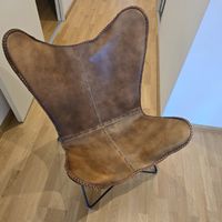 Schmetterlingsstuhl braun Leder gebraucht