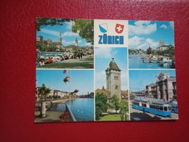 AK Zürich Stadt mehrbildrig mit Tram