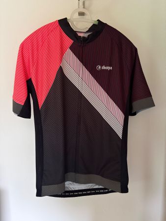 Velo Trikot Sherpa schwarz rot gestreift Grösse M gebraucht