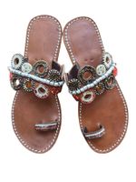 Handgemachte Leder-Sandalen - Multicolor 37