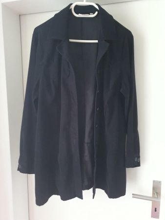 Wildleder-Imitat Blusenjacke Schwarz Gr. M = 48/50