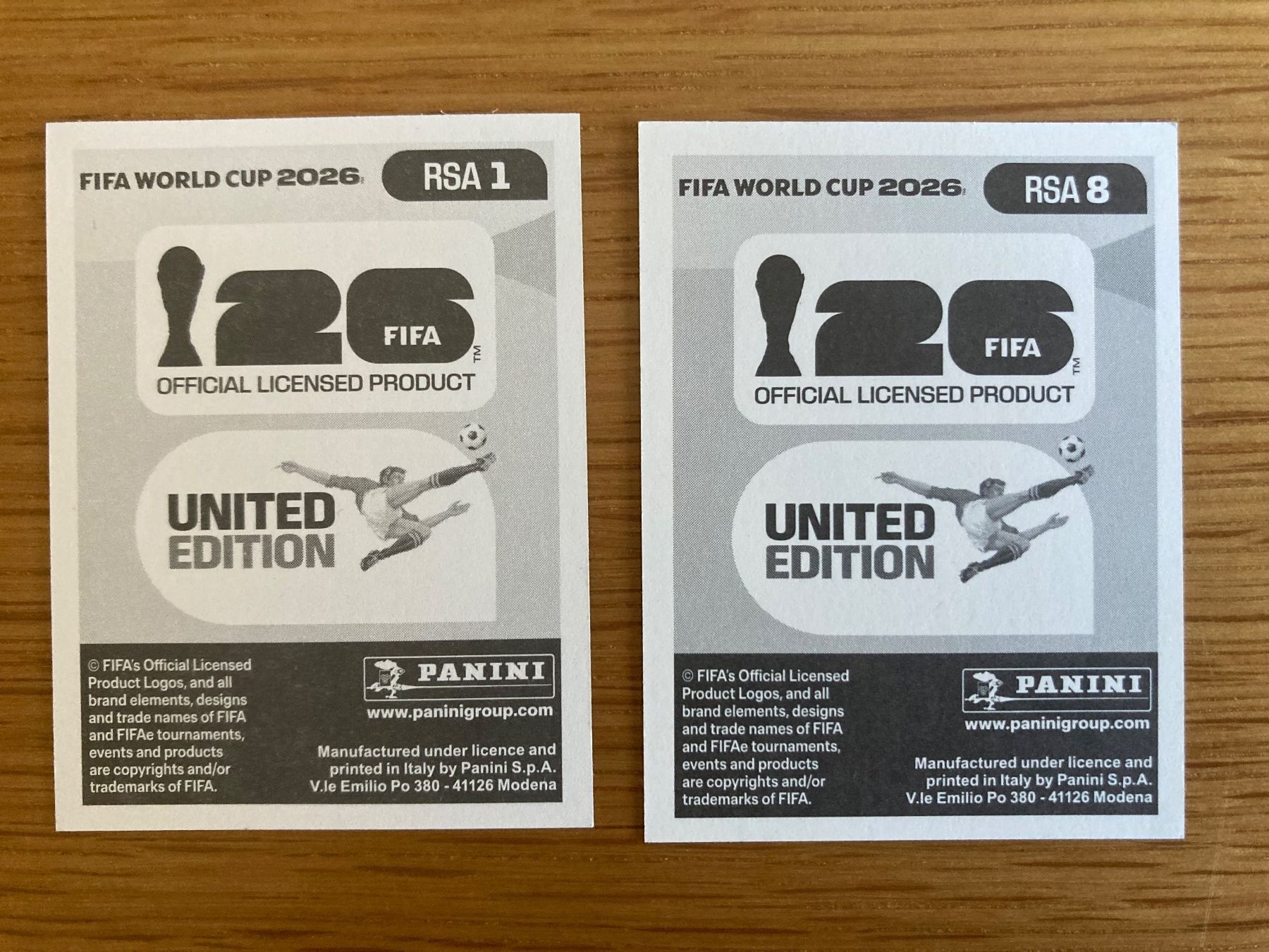 Panini Carte collezionabili: WM Sticker RSA 1, 8 – Nuovo (secondo la descrizione) da Winterthur venduto da Whitefish 1