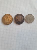 2 Mark Deutsches Reich 1906 + 5 Mark 1956 + 1 Mark 1950