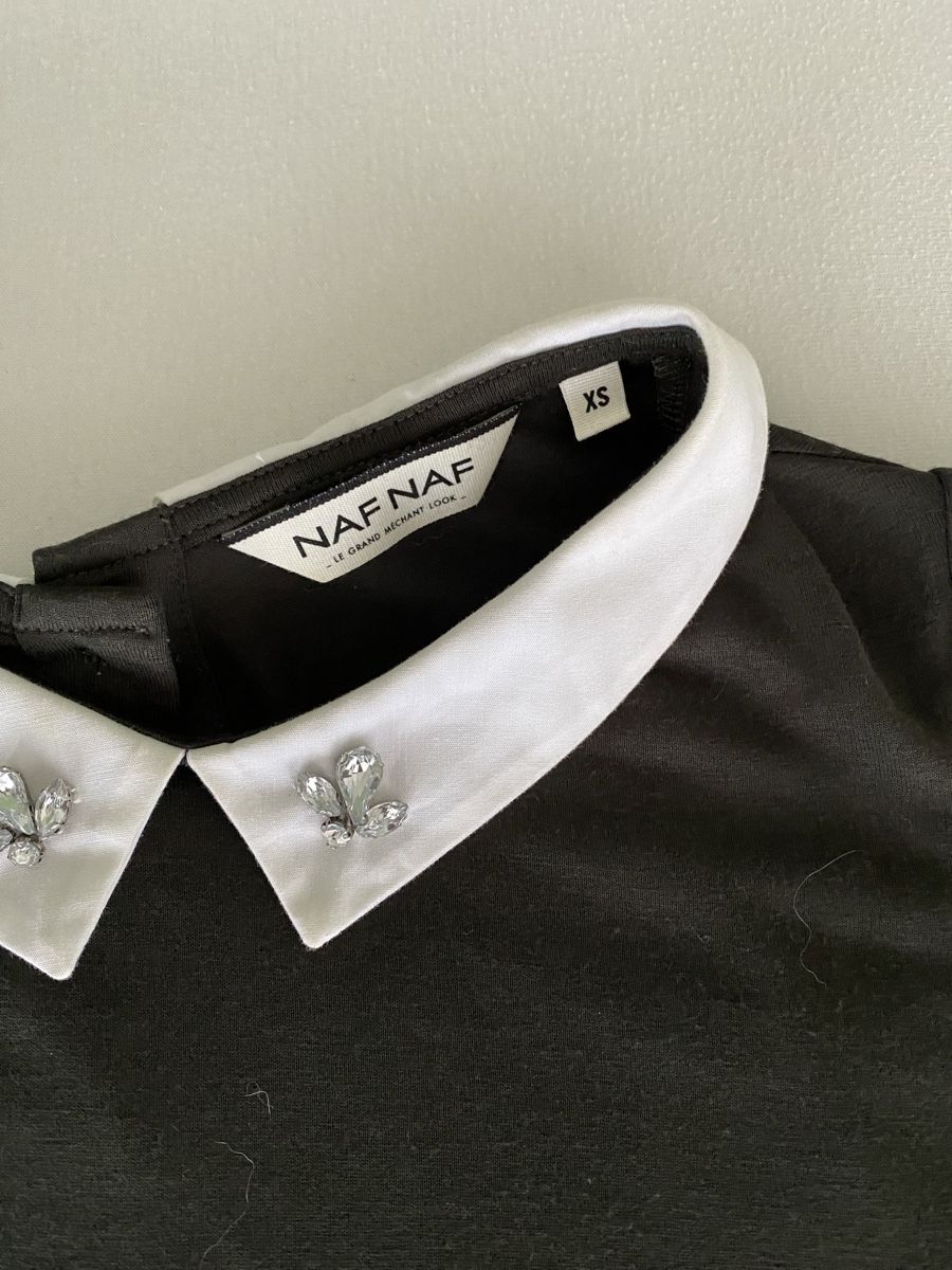 Nafnaf Tops: Top noir NafNaf col blanc XS – Gebraucht aus Champlan von Ger77 2