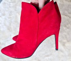 ALBERTO ZAGO MILANO STIEFELETTEN LEDER ROT 39 PUMPS SCHUHE