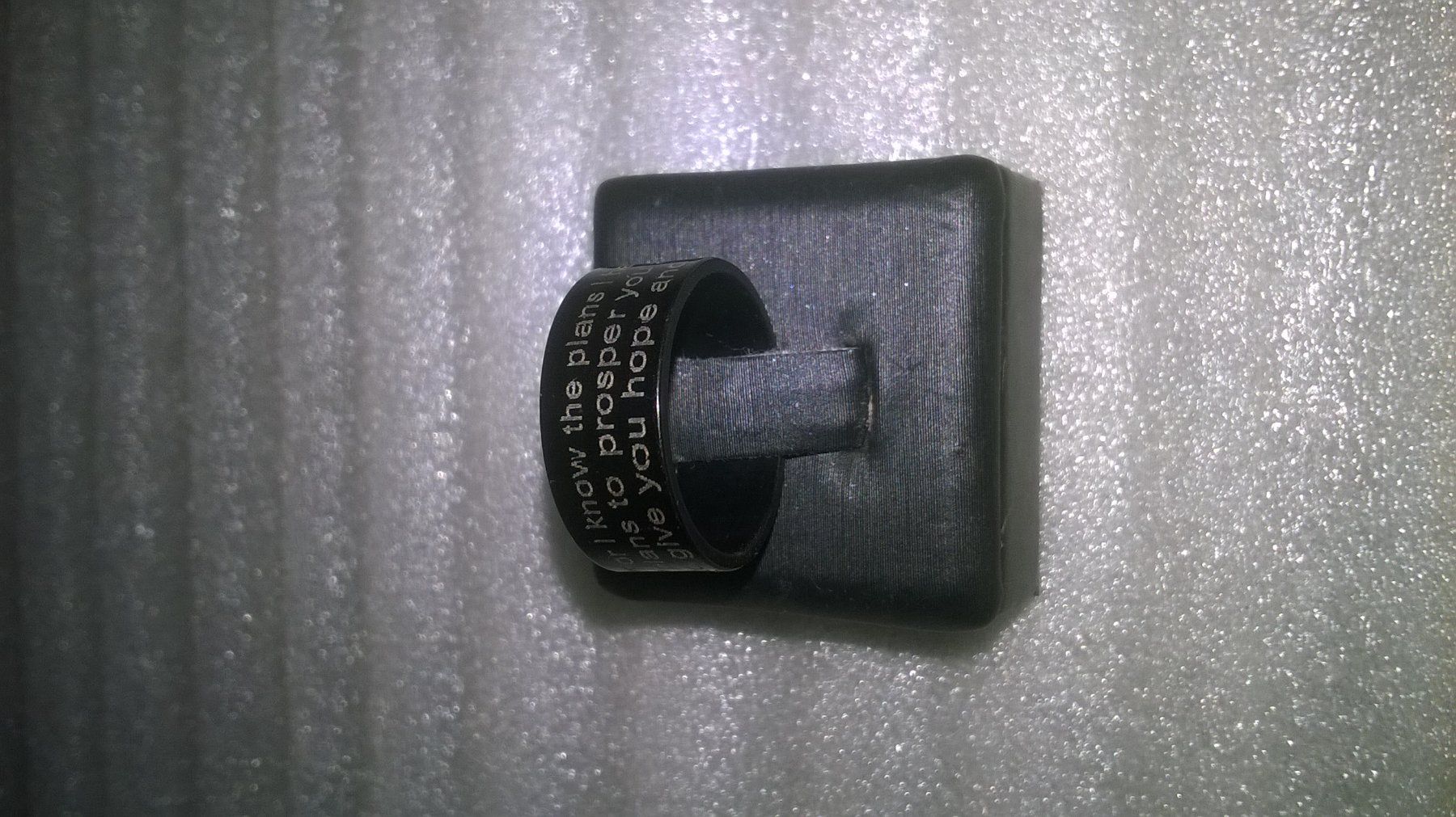 Anelli: ring edelsthal schwarz mit schreiben,,,glanzig – Nuovo (secondo la descrizione) da Basel venduto da bijoutrie_4 1