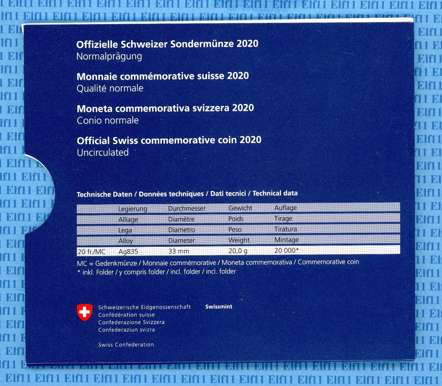 Tutti le monete: CHF__20.00 2020 Sustenpass im Folder stgl 20 Franken – Nuovo e nell'imballaggio originale da Widnau venduto da Elf11 1