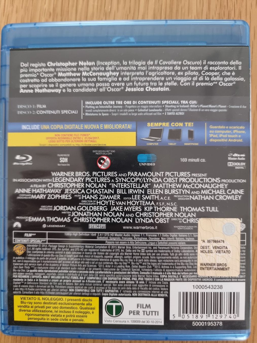 Tutti i DVDs: Blu-ray Interstellar 2 Blu-ray + Copia Digitale Italienisch – Usato da Näfels venduto da energie2925 1