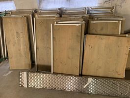 Regalsystem Holz und Metall diverse Teile gebraucht