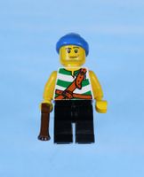LEGO Minifigur Pirate Green / White Stripes, Black Legs