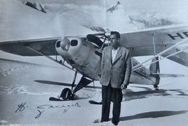 Hermann Geiger (1914-1966) Gletscherpilot - sign. Foto