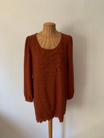 BLU PEPPER - Volants Bluse rostfarben M
