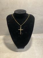 Goldkette mit Kreuz Anhänger 14 Karat Gold guter Zustand