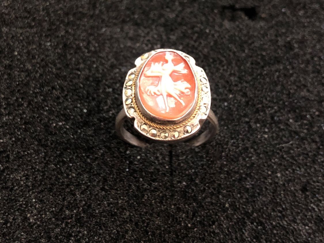 Ringe: Ring mit Kamee Motiv Markasit Silber – Gebraucht aus Adliswil von Tito088