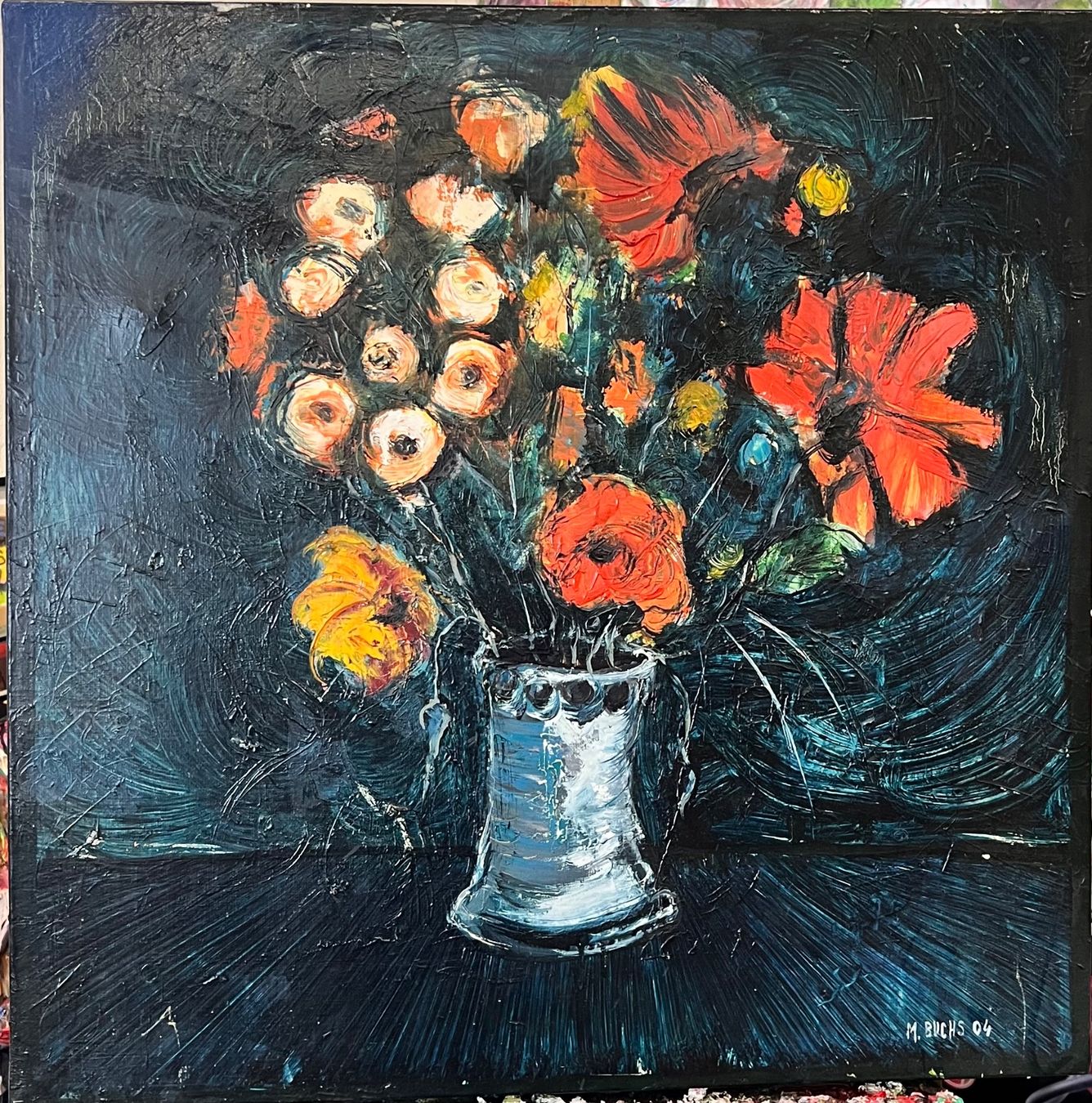 Dipinti: Bouquet de fleurs – Usato da Vétroz venduto da Chrisbad60