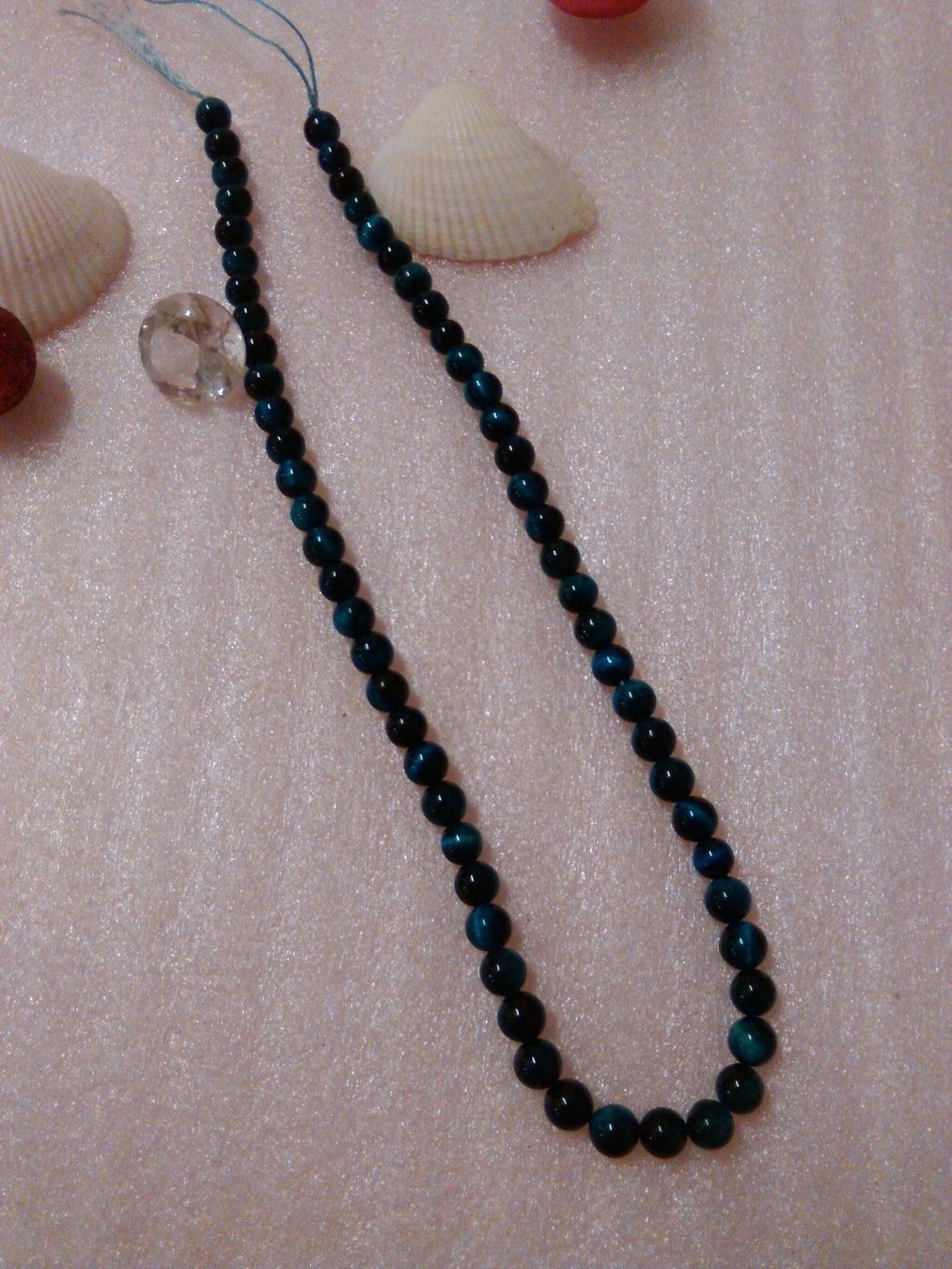 Ketten: STRAND KETTE AUS ECHT KATZENAUGEN;BLAU – Neu (gemäss Beschreibung) aus Basel von bijoutrie_4 6