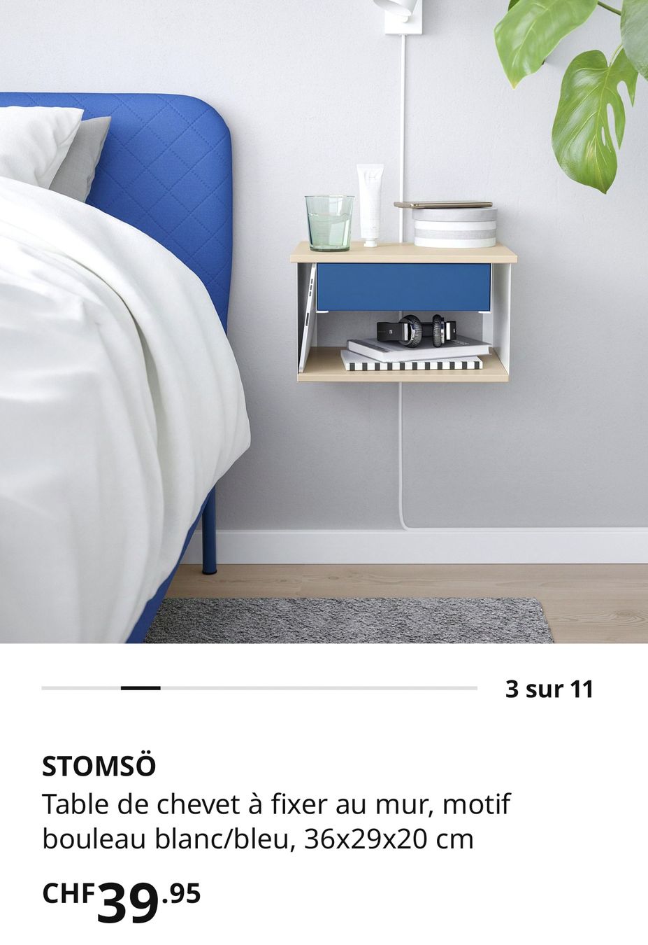 Ikea Tables de nuit: table de chevet à fixer au mur ikea – D'occasion à Orbe par don_ym8h 5